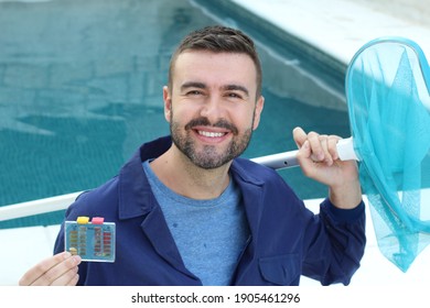 Employee Of Swimming Pool Cleaning Service 