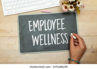 Employee Wellness Concept On Chalkboard