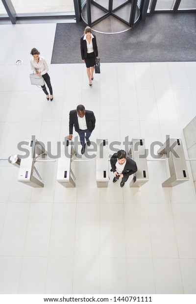 Employees Modern Office Building Pass Through Stock Photo 1440791111 ...