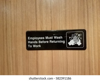 Employees Must Wash Hands Sign