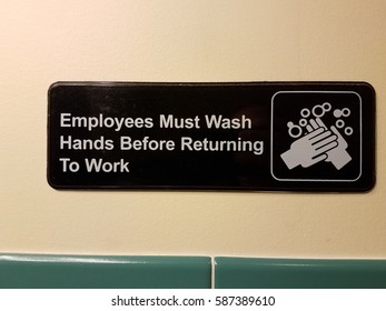 Employees Must Wash Hands Sign