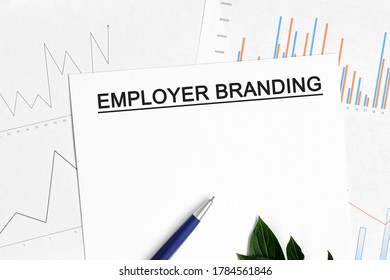 Employer Branding Document With Graphs, Diagrams And Blue Pen