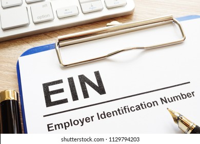 Employer Identification Number (EIN) On A Clipboard.