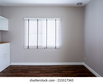 Emply Wall With Modern Timber Blind