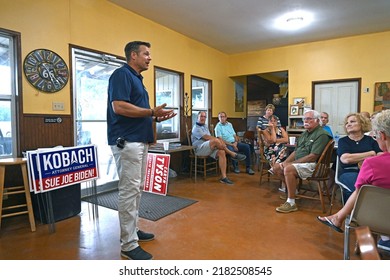 EMPORIA, KANSAS - JULY 24, 2022
Former Kansas Secretary Of State Kris Kobach Now Candidate For State Attorney General Addresses The Lyon County Republican Picnic.
