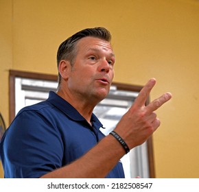 EMPORIA, KANSAS - JULY 24, 2022
Former Kansas Secretary Of State Kris Kobach Now Candidate For State Attorney General Addresses The Lyon County Republican Picnic.