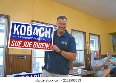 EMPORIA, KANSAS - JULY 24, 2022
Former Kansas Secretary Of State Kris Kobach Now Candidate For State Attorney General Addresses The Lyon County Republican Picnic.