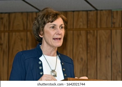 Emporia Kansas, USA, February 10, 2020
Dr. Barbara Bollier Who Is A Democratic Senatorial Candidate Was The Featured Speaker At Tonights Lyon County Democrats Monthly Meeting 