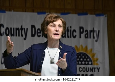 Emporia Kansas, USA, February 10, 2020
Dr. Barbara Bollier Who Is A Democratic Senatorial Candidate Was The Featured Speaker At Tonights Lyon County Democrats Monthly Meeting 