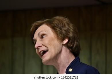 Emporia Kansas, USA, February 10, 2020
Dr. Barbara Bollier Who Is A Democratic Senatorial Candidate Was The Featured Speaker At Tonights Lyon County Democrats Monthly Meeting 