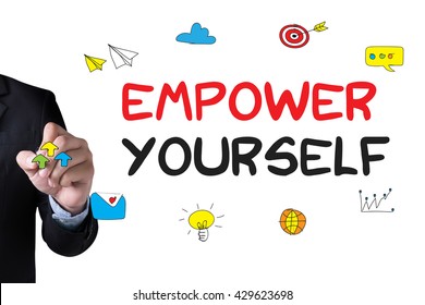 Empower Yourself Businessman Drawing Landing Page Stock Photo (Edit Now ...