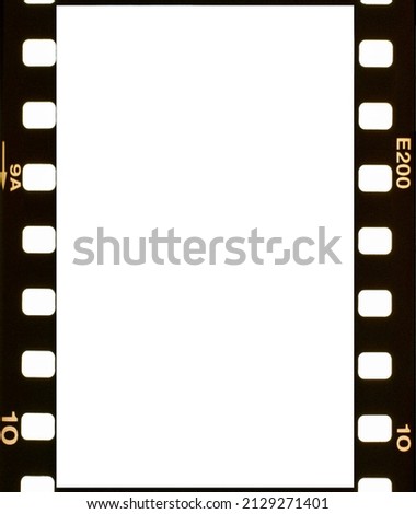 empty 35 mm frames or border with white background