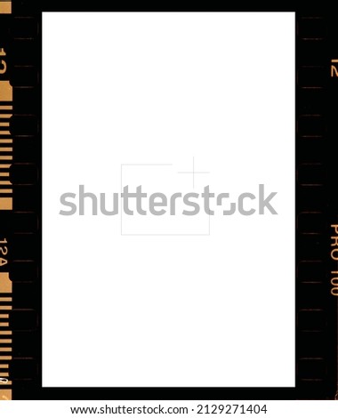 empty 35 mm frames or border with white background