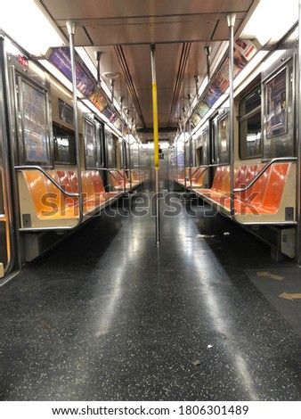 Empty 6 train after leaving Brooklyn Bridge- City Hall, a rare site.