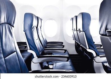 Empty Airplane Seats In The Cabin