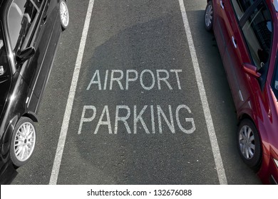 Empty Airport Parking Bay With White Markings