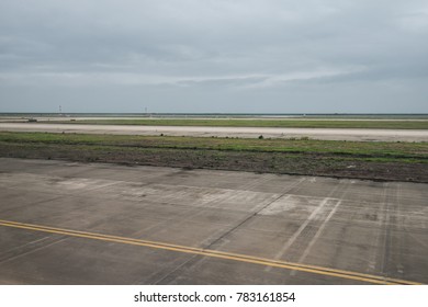 Empty Airport Runway On Cloudy Day Stock Photo (Edit Now) 783161854