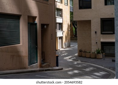 Empty Alley Way In City
