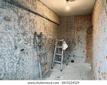 Empty Apartment Interior During Home Renovation and Wall Demolition. Translation: Yong-Zhao Hardware