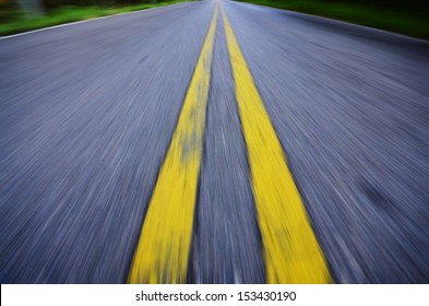 Empty Asphalt Blurry Road