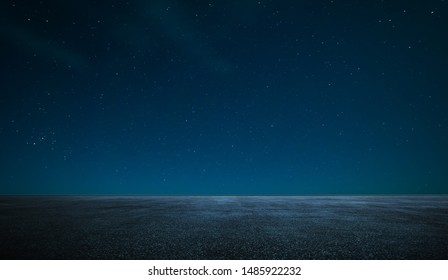 Empty asphalt floor with night sky . - Shutterstock ID 1485922232