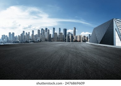 Empty asphalt road and cityscape in modern city - Powered by Shutterstock