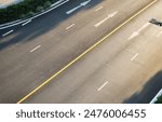Empty asphalt road twin lane aerial view background.