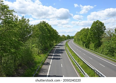 Empty Autobahn In Germany In Summer