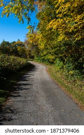 An Empty Autumn Bike Trail In Southwoods Park Awaits Travelers In West Des Moines, Iowa.