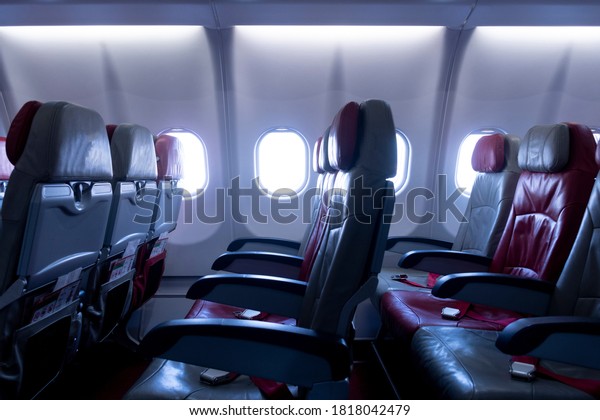 Empty\
available seats on the aircraft in blue\
tone.