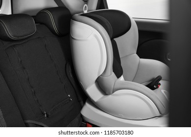 Empty Baby Seat Inside Car. Child Safety