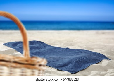 empty background of towel on sand and space for your decoration  - Shutterstock ID 644883328