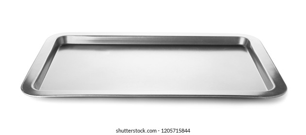 Empty baking tray for oven isolated on white