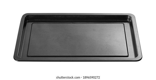 Empty Baking Tray For Oven Isolated On White Background