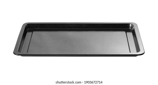 Empty Baking Tray For Oven Isolated On White Background