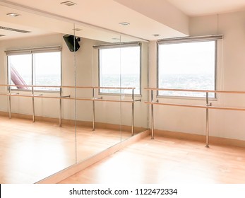 Empty Ballet Dance Room With Copy Space.