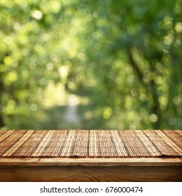 Empty Bamboo Table