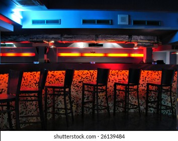 It Is An Empty Bar Rack In Night Club.