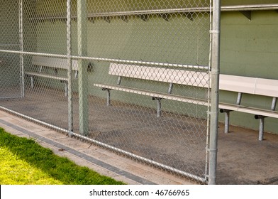 Empty Baseball Dugout waiting for players