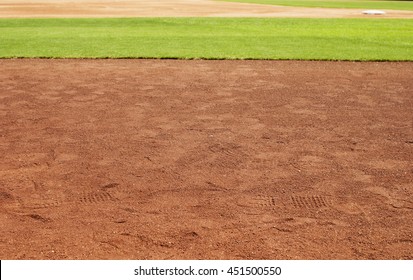 Empty Baseball Field With Copy Space.