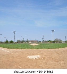 Empty Baseball Field Home Base