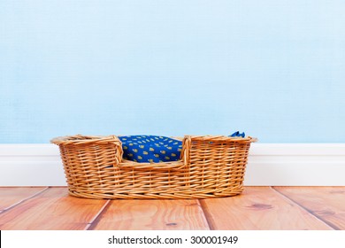 Empty Basket At The Floor For Dog Or Cat 