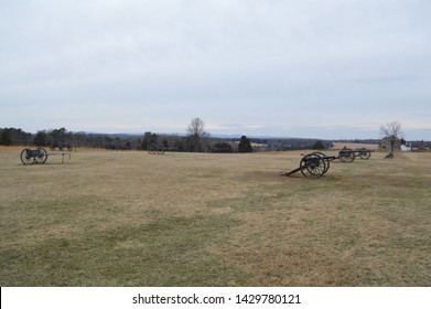 Empty Battlefield With Cannons Civil War