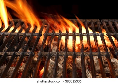 Empty Bbq Flaming Charcoal Grill Bright Stock Photo 383815336 ...