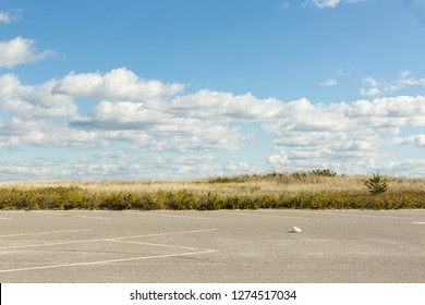 Empty Beach Parking Lot