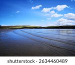 Empty Beach With Rolling Waves At Low Tide Sandy Haven, Pembrokeshire, Wales