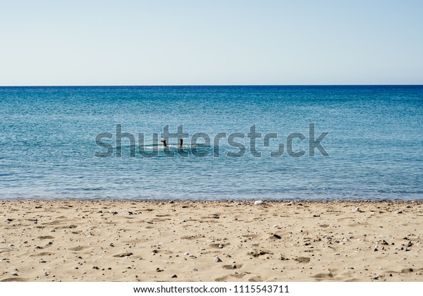 Empty Beach Empty Sky Without Clouds Stock Photo Edit Now