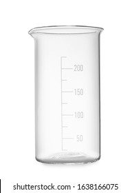 Empty Beaker Isolated On White. Laboratory Glassware