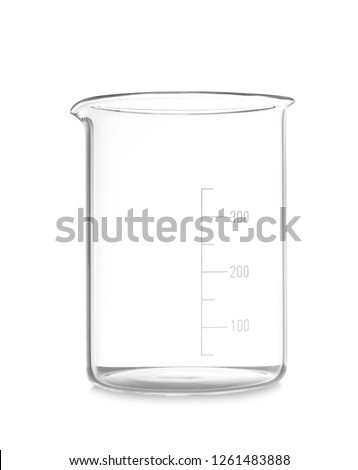 Empty beaker isolated on white. Chemistry laboratory glassware