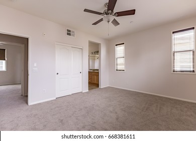 Empty Bedroom In A Model Home In Southern California